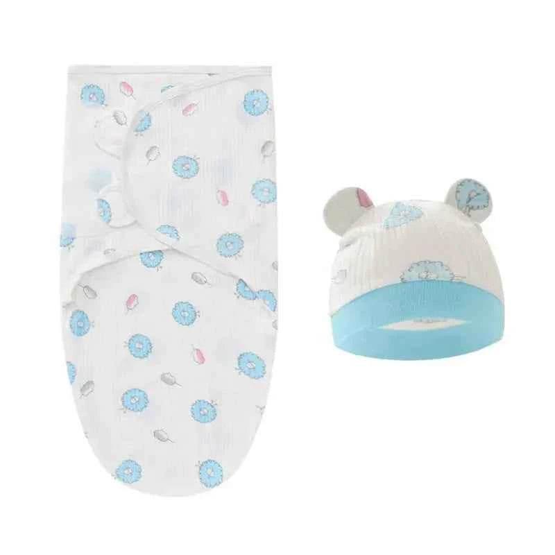 Newborn Baby Wrap Anti-Startle 2Pcs/Set Baby Swaddle Sleeping Cocoon Design 100%Cotton Baby Adjustable Blanket 0-6 Months by DSERS