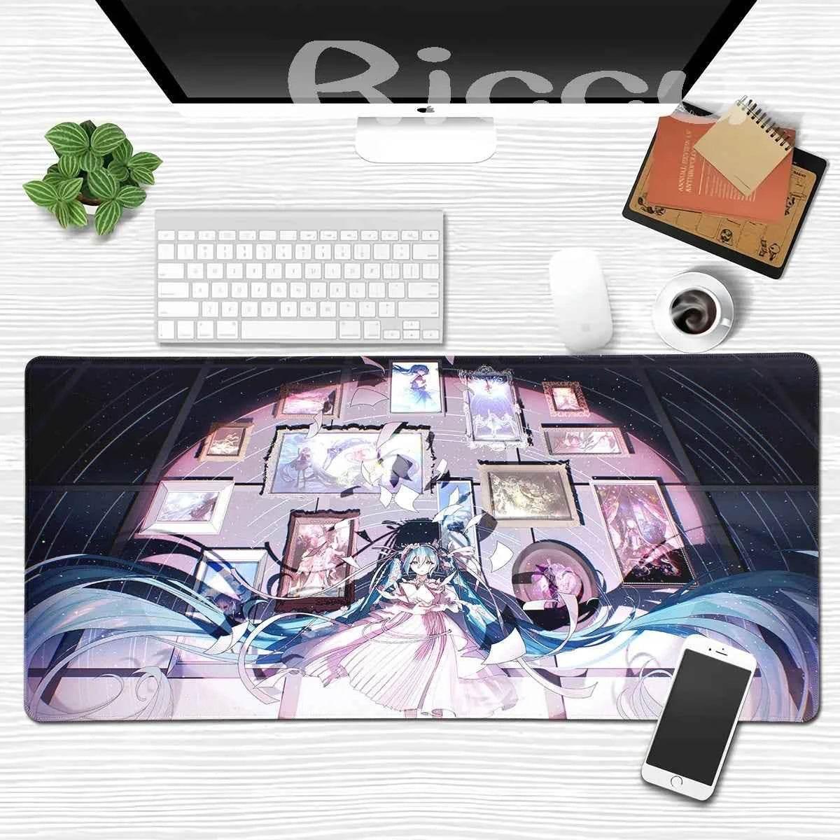 Large Gaming Mouse Pad Hatsune M-miku Mousepad PC Gamer Desk Mat Office Decoration Mouse Mat E-Sports Playmat Game Accessories by DSERS