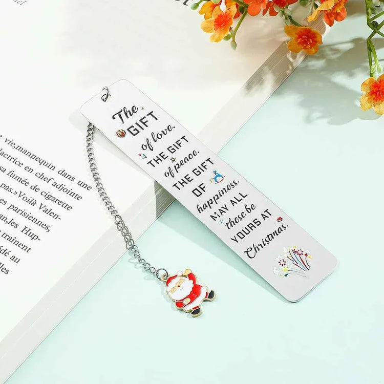 A stainless steel pendant bookmark about Christmas, the warmest Christmas reading gift for loved ones on Christmas Eve. metal Bokkmark by DSERS