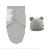 100% Organic Cotton Baby Swaddle Blanket Wrap Hat Set for Infant Adjustable Newborn Swaddle Baby Swaddle for 0-3 Month by DSERS