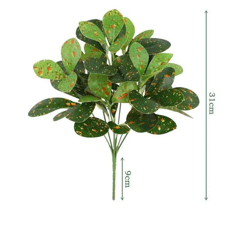 Artificial Plants Leaves Silk Tortoiseshell Leaf Dieffenbough Fake Small Fairy Taro Simulation Green Plant Living Room Decor by DSERS