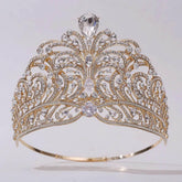 European Miss Universe Big Forest Crystal Wedding Crowns Cubic Zircon Crown Queen Rhinestone Tiara Party Stage Show Hair Jewelry Tiaras by DSERS