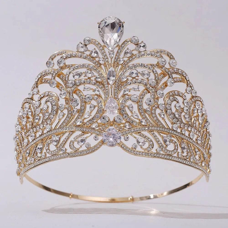 European Miss Universe Big Forest Crystal Wedding Crowns Cubic Zircon Crown Queen Rhinestone Tiara Party Stage Show Hair Jewelry Tiaras by DSERS