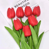 5 Pieces Tulips Artificial Flowers Bunch Home Decor Real Touch Tulip Flowers for Decoration Wedding Bridal Bouquet Fake Flowers by DSERS