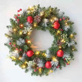 20-60cm Christmas Wreath with LED Fairy Light Door Hanging Garland Pine for Home Decorations Xmas Party Supplies Happy New Year by ALIEX/https://shorturl.at/mvCZo