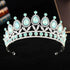 Baroque Luxury Silver Color Pink Opal Crystal Bridal Tiaras Crown Rhinestone Pageant Diadem Headpieces Wedding Hair Accessories Tiaras by DSERS
