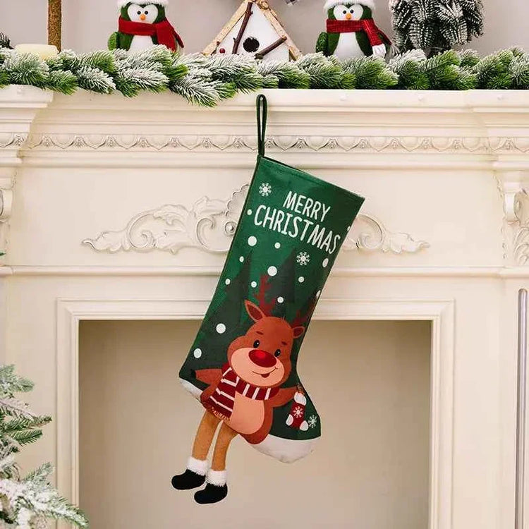 Christmas Stocking Large Stockings Santa Snowman Candy Gift Socks Tree Ornament Decorations for Family Holiday Xmas Party Decor by DSERS