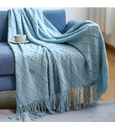 Bohemian Couch Blanket Large Knitted Tassel Throw for Bed Chair Sofa Couch Cover All-Season Blankets Home Decor Soft Comfortable by DSERS