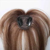100% Remy Human Hair Toppers with Bangs Light Brown Hairpieces 3D Wispy Human Hair Bangs for Women Thin Hair Real Human Hair Topper Clip In Hair Accessories by Zopi / AliExpress