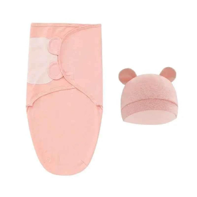 100% Organic Cotton Baby Swaddle Blanket Wrap Hat Set for Infant Adjustable Newborn Swaddle Baby Swaddle for 0-3 Month by DSERS