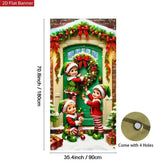 2D door signs, Christmas fairy doors, holiday door curtain flags, family front door signs, porch garden decorations by DSERS
