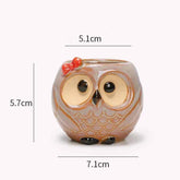 Ceramic Owl Flower Pot Garden Office Decoration Succulent Mini Owl Flowerpot Cute Animal Flowerpot Cactus Plants Planters by DSERS