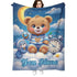 Customized personalized name blanket, printed portable, goodnight bear cartoon, party, birthday, daughter or son gift,sofa，soft by DSERS