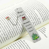 A stainless steel pendant bookmark about Christmas, the warmest Christmas reading gift for loved ones on Christmas Eve. metal Bokkmark by DSERS