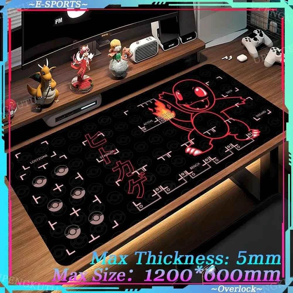 Mouse Pad Large Desk Mat P_Pokemones Anime Playmat 900x400 Xxl TGM PTCG Card Games Speed Computer and Office Gamer Cabinet mat by DSERS