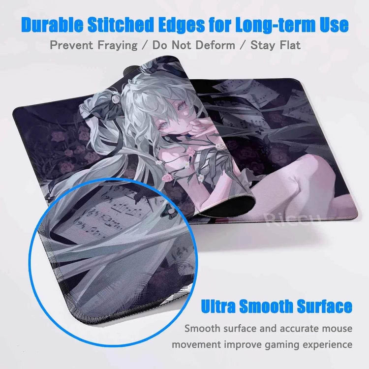 Large Gaming Mouse Pad Hatsune M-miku Mousepad PC Gamer Desk Mat Office Decoration Mouse Mat E-Sports Playmat Game Accessories by DSERS