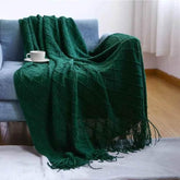 Bohemian Couch Blanket Large Knitted Tassel Throw for Bed Chair Sofa Couch Cover All-Season Blankets Home Decor Soft Comfortable by DSERS