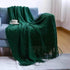 Bohemian Couch Blanket Large Knitted Tassel Throw for Bed Chair Sofa Couch Cover All-Season Blankets Home Decor Soft Comfortable by DSERS