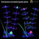 Simulation Aquatic Plants Fluorescent Silicone Water Grass Fish Tank Landscape Aquarium Decoration Coral Landscaping Home Decor by DSERS