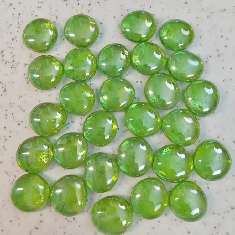 100g/3.52oz(Approx. 18-25pcs) Oblate Bead Glass Mosaic Tiles Colorful Round Mosaic Making Material Multi Diameter DIY Craft Tile by DSERS