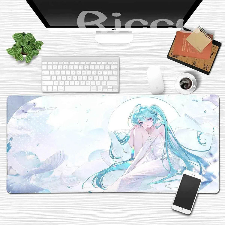 Large Gaming Mouse Pad Hatsune M-miku Mousepad PC Gamer Desk Mat Office Decoration Mouse Mat E-Sports Playmat Game Accessories by DSERS