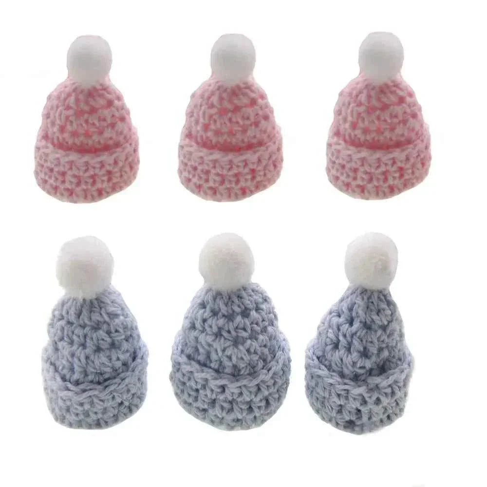 12Pcs Handmade mini crochet Hat for baby shower baptism dolls party favors sewing Applique by DSERS