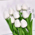 5 Pieces Tulips Artificial Flowers Bunch Home Decor Real Touch Tulip Flowers for Decoration Wedding Bridal Bouquet Fake Flowers by DSERS