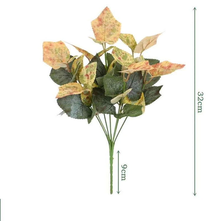 Artificial Plants Leaves Silk Tortoiseshell Leaf Dieffenbough Fake Small Fairy Taro Simulation Green Plant Living Room Decor by DSERS