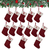 navidad Christmas Boots Letters Christmas Stocking New Knitting Christmas Tree Pendant Decorations SnowflakeChristmas Socks by DSERS