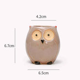 Ceramic Owl Flower Pot Garden Office Decoration Succulent Mini Owl Flowerpot Cute Animal Flowerpot Cactus Plants Planters by DSERS