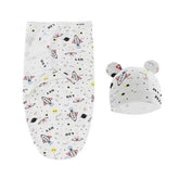 100% Organic Cotton Baby Swaddle Blanket Wrap Hat Set for Infant Adjustable Newborn Swaddle Baby Swaddle for 0-3 Month by DSERS