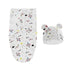 100% Organic Cotton Baby Swaddle Blanket Wrap Hat Set for Infant Adjustable Newborn Swaddle Baby Swaddle for 0-3 Month by DSERS