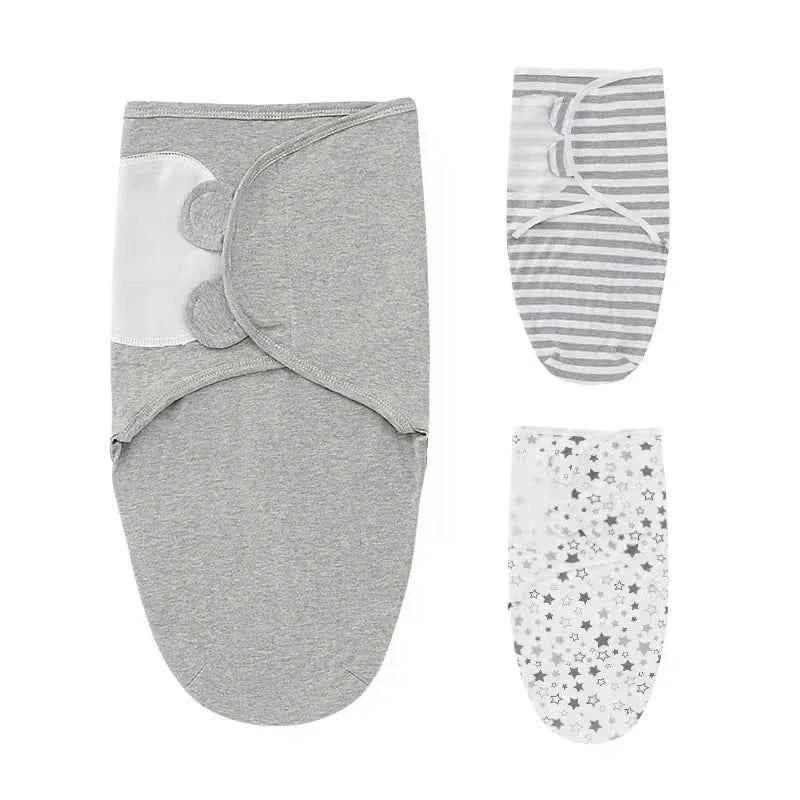 100% Organic Cotton Baby Swaddle Blanket Wrap Hat Set for Infant Adjustable Newborn Swaddle Baby Swaddle for 0-3 Month by DSERS