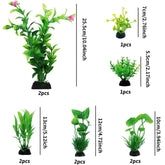 Fish Tank Accessories Green Plants 10pcs Green Fish Tank Decorations Aquarium Artificial Plastic Plants Decor Plastic Plants by DSERS