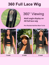 Cornrows Full Lace Braided Wigs Synthetic Knotless Box Braiding Wigs For Black Women 36&