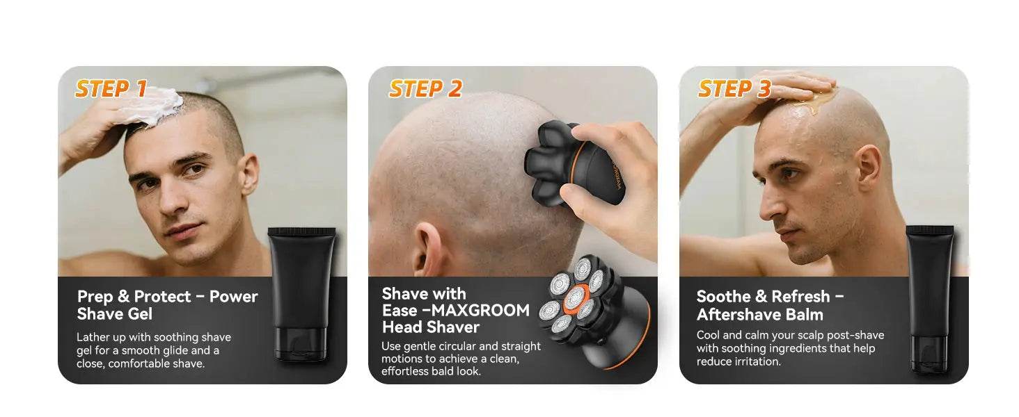 MAXGROOM 7D Head Shaver for Bald Men IXP6 Waterproof USB Rechargeable Electric Hair Trimmer Beard Floating Blade Magnetic Razor Head Shaver for Bald Men by DSERS