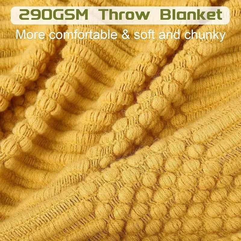 Bohemian Couch Blanket Large Knitted Tassel Throw for Bed Chair Sofa Couch Cover All-Season Blankets Home Decor Soft Comfortable by DSERS