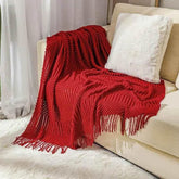 Bohemian Couch Blanket Large Knitted Tassel Throw for Bed Chair Sofa Couch Cover All-Season Blankets Home Decor Soft Comfortable by DSERS