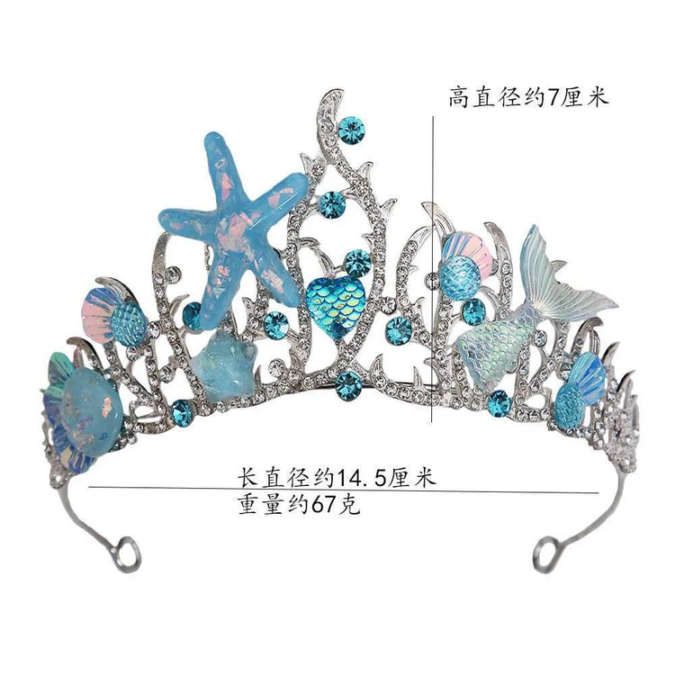 New Mermaid Crown Diadem Halloween Ocean Style Costume Seashell Starfish Hair Accessories for Women Girls Birthday Party Tiaras Tiaras by DSERS