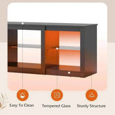 LED TV Stand for 65-Inch TV, 58-Inch Entertainment Center with Adjustable Glass Shelves, Modern Media Console for Living LED TV stand by DSERS