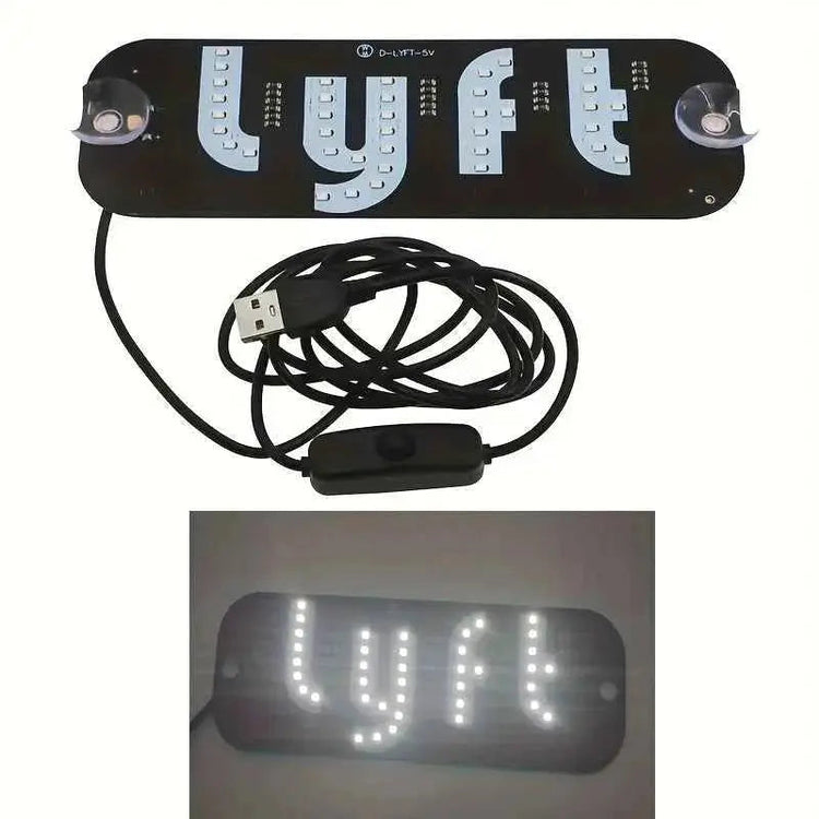 Led Light Signs For LYFT Car Windshield Glow LED Sign Decal Stickers Sign Light Windshield Sticker Cab Indicator Lamp Bright Lights U Led Light Signs For Car by DSERS