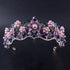 Luxury Baroque Purple Crystal Pearl Bridal Crown Tiara Magnificent Rhinestone Diadem for Bride Headband Wedding Hair Accessories Tiaras by DSERS