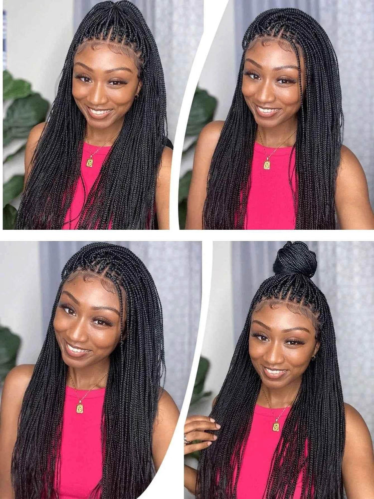 36Inch Cornrow Braided Wigs Synthetic Full Lace Knotless Braided Lace Wig With Baby Hair Small Part Braids Wig For Black Women Braided Wigs by DSERS / AliHairs Store