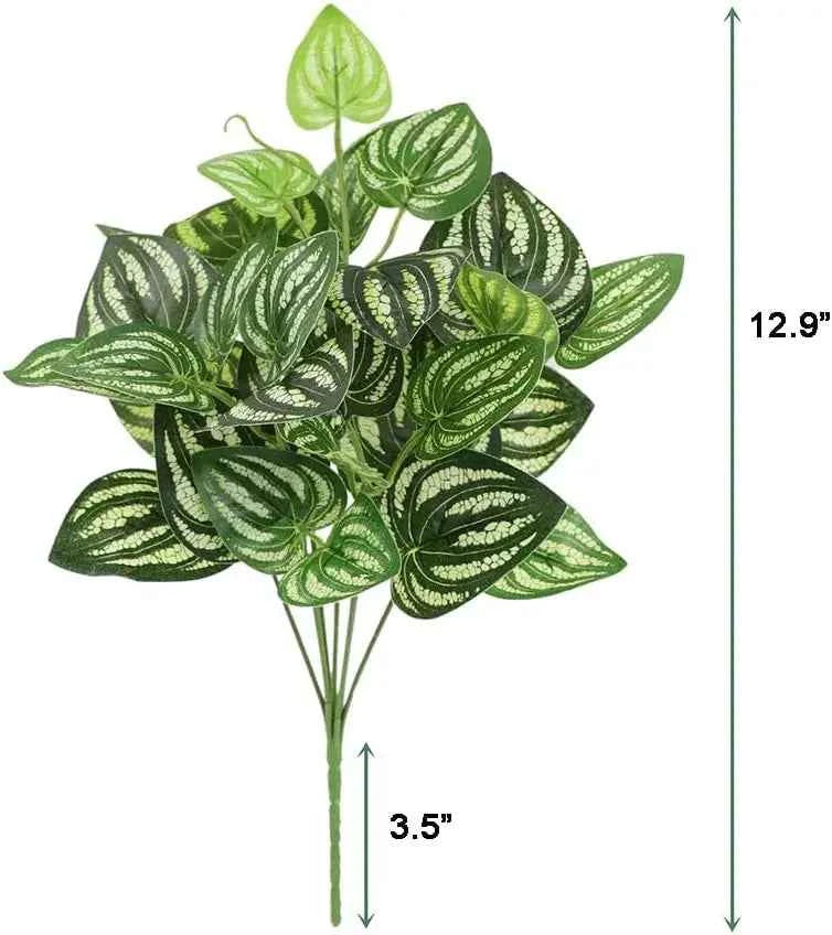 5Pcs Watermelon Peperomia Artificial Plant 12.9" by DSERS