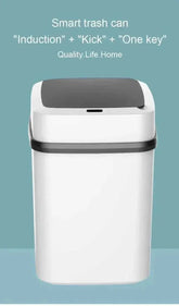 Kitchen Trash Bin 13L Bathroom Touch Trash Can In The Toilet Smart Garbage Bucket Waste Bins Dustbin Smart Trash Can Kitchen Trash Bin by DS
