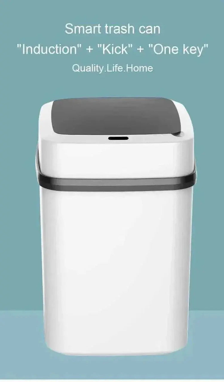 Kitchen Trash Bin 13L Bathroom Touch Trash Can In The Toilet Smart Garbage Bucket Waste Bins Dustbin Smart Trash Can Kitchen Trash Bin by DS