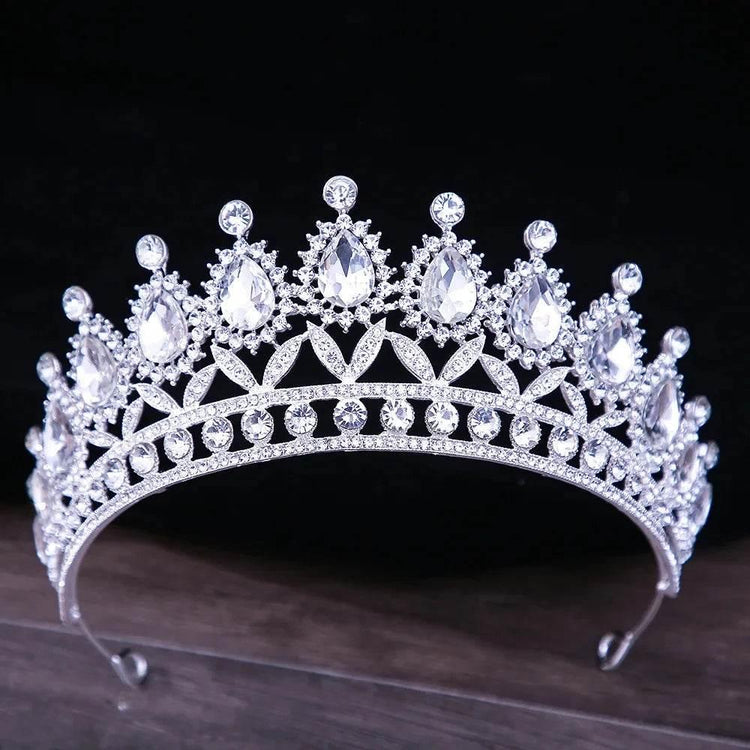 Baroque Blue Green Pink Opal Tiara Crowns Hair Jewelry Rhinestone Diadem Birthday Party Wedding Crystal Bridal Crown Accessories Tiaras by DSERS