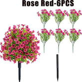 Fake Flowers Outdoor UV Resistant Faux Plants For Outside Yard Wedding Indoor Home Kitchen Farmhouse Decor Artificial Plants by DSERS