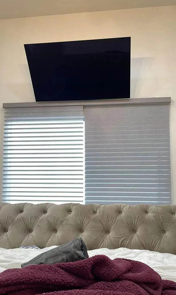 SmartMatters Electric Shangrila Blinds Smart Zigbee Blackout Zebra Shades for Windows and Doors Wifi Tuya Alexa Google Assistant Smart Shade by DS