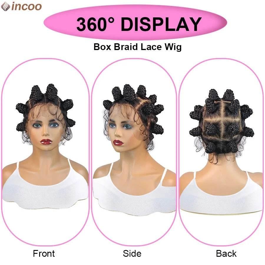 Summer Synthetic Bantu Knots Cornrows Braided Wigs Knotless Large Box Braids Wig Full Lace Wig For Black Women Handmade Twists Braided Wigs by DSERS / AliHairs Store